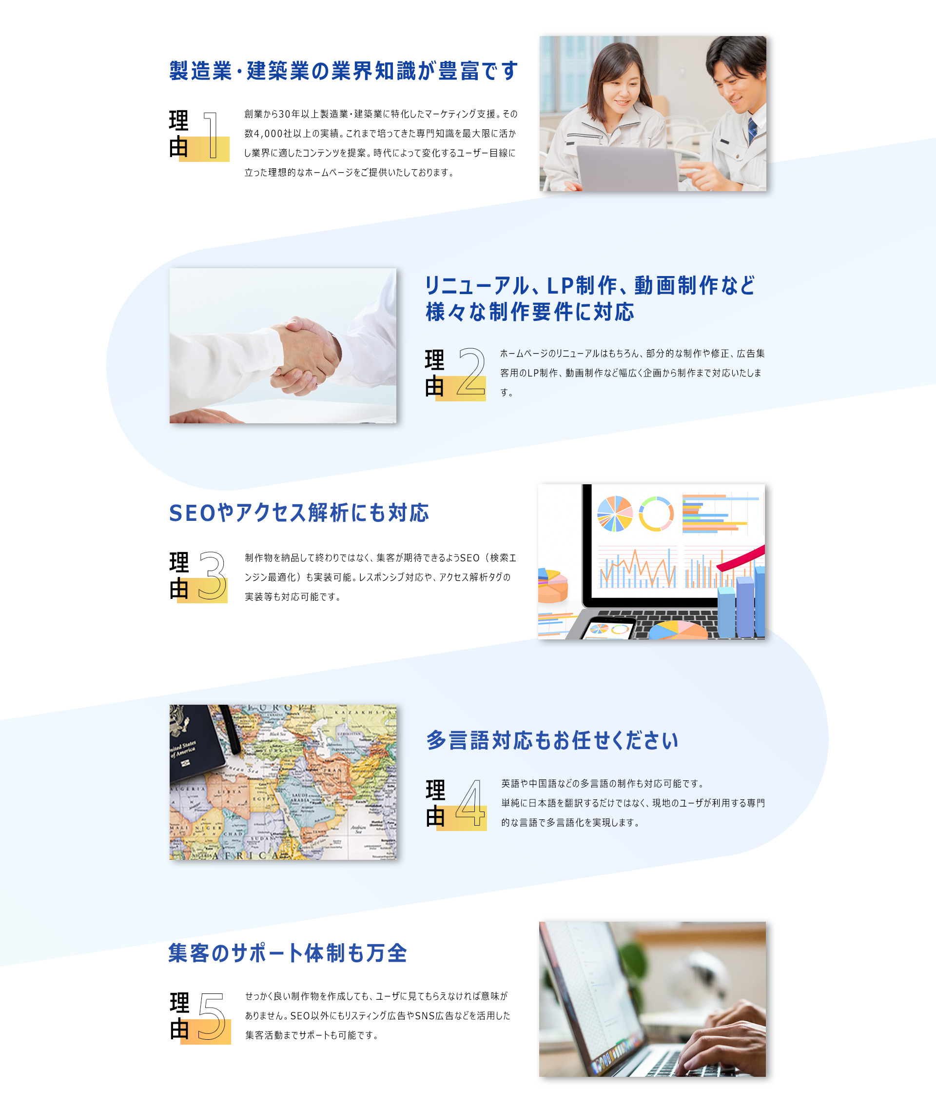 DMカードジャパンのホームページ制作が選ばれる5つの理由